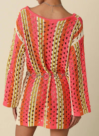Olivaceous - Phoenix Long Sleeve Crochet Cover Up