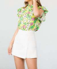 Thml - Flower Print Flutter Sleeve Blouse