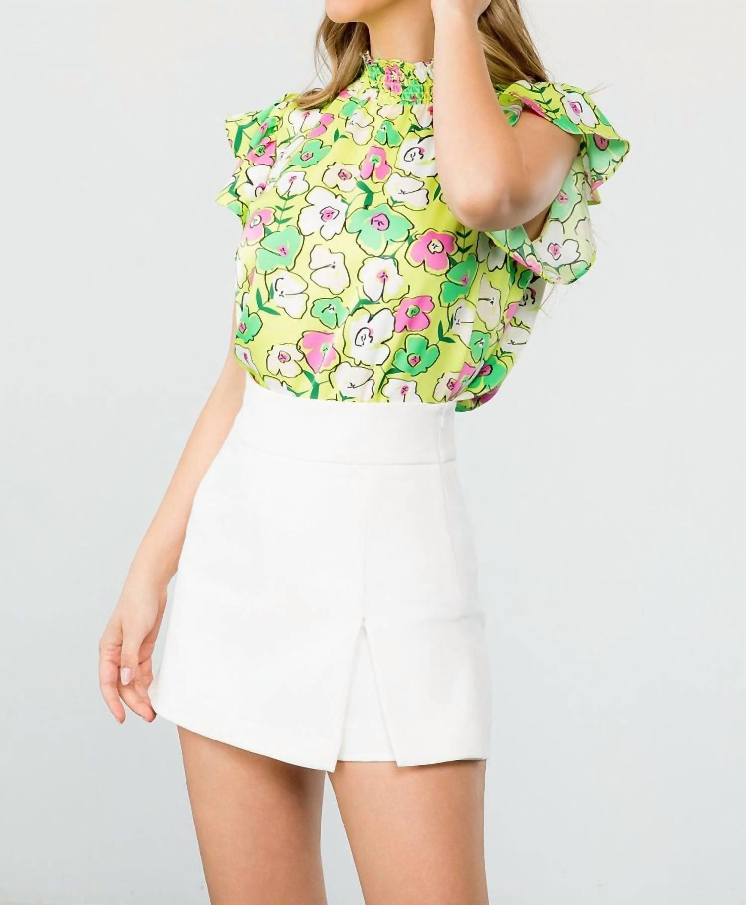 Thml - Flower Print Flutter Sleeve Blouse