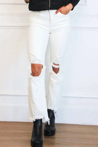 Risen - Riva Distressed High Rise Straight Leg Jeans