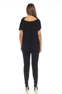 Joseph Ribkoff - Women's Foiled Animal Print Velvet Jumpsuit
