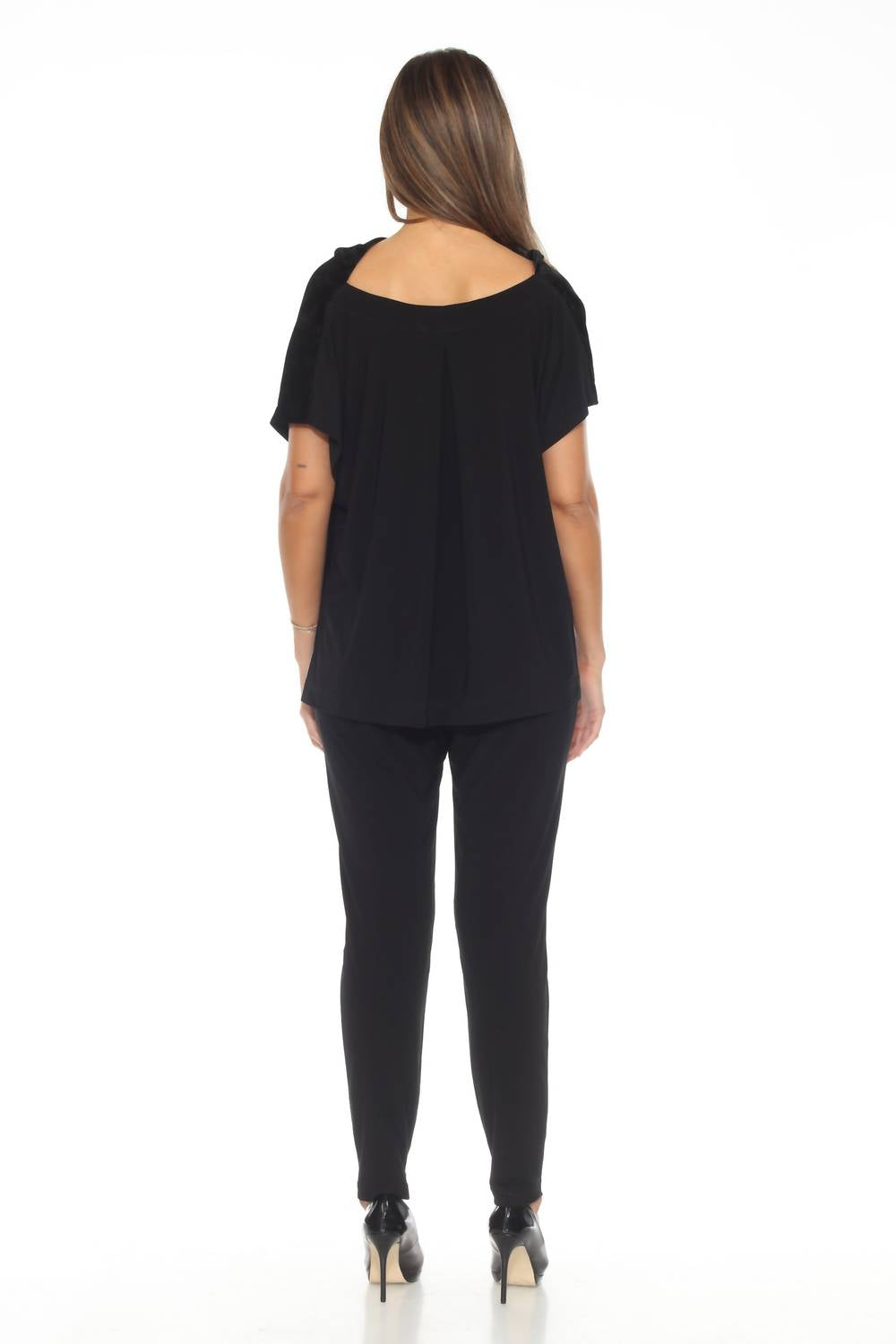 Joseph Ribkoff - Women's Foiled Animal Print Velvet Jumpsuit
