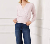 Karen Kane Sequin Wrap Sweater in pink - women's sweater - view 4
