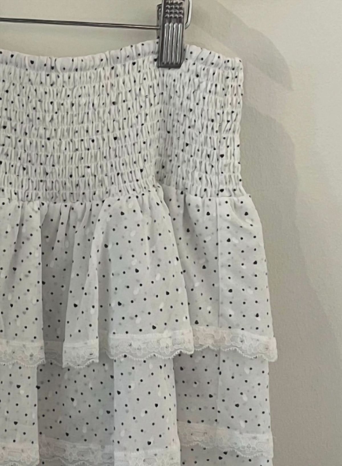 Theme - Girl's Gemma Heart Polka Dot Smocked Skirt