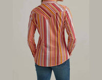 Wrangler Retro Long Sleeve Top in multi - women's shirt - detail view