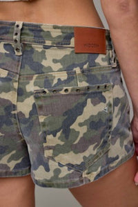 Hidden - Mid Rise Grommet Shorts