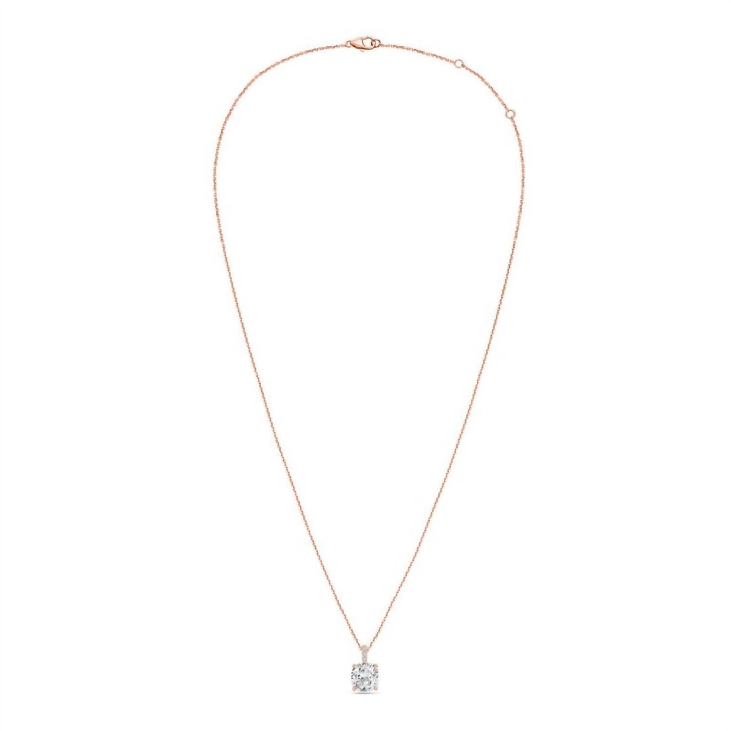 Diana M Jewels - Women's Lab Grown Diamond Solitaire Cushion Pendant Necklace