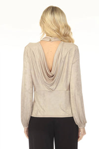 Joseph Ribkoff - Metallic Open Cowl Back Top