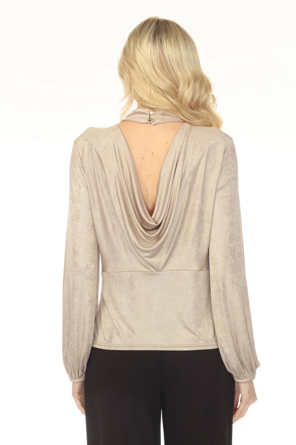 Joseph Ribkoff - Metallic Open Cowl Back Top