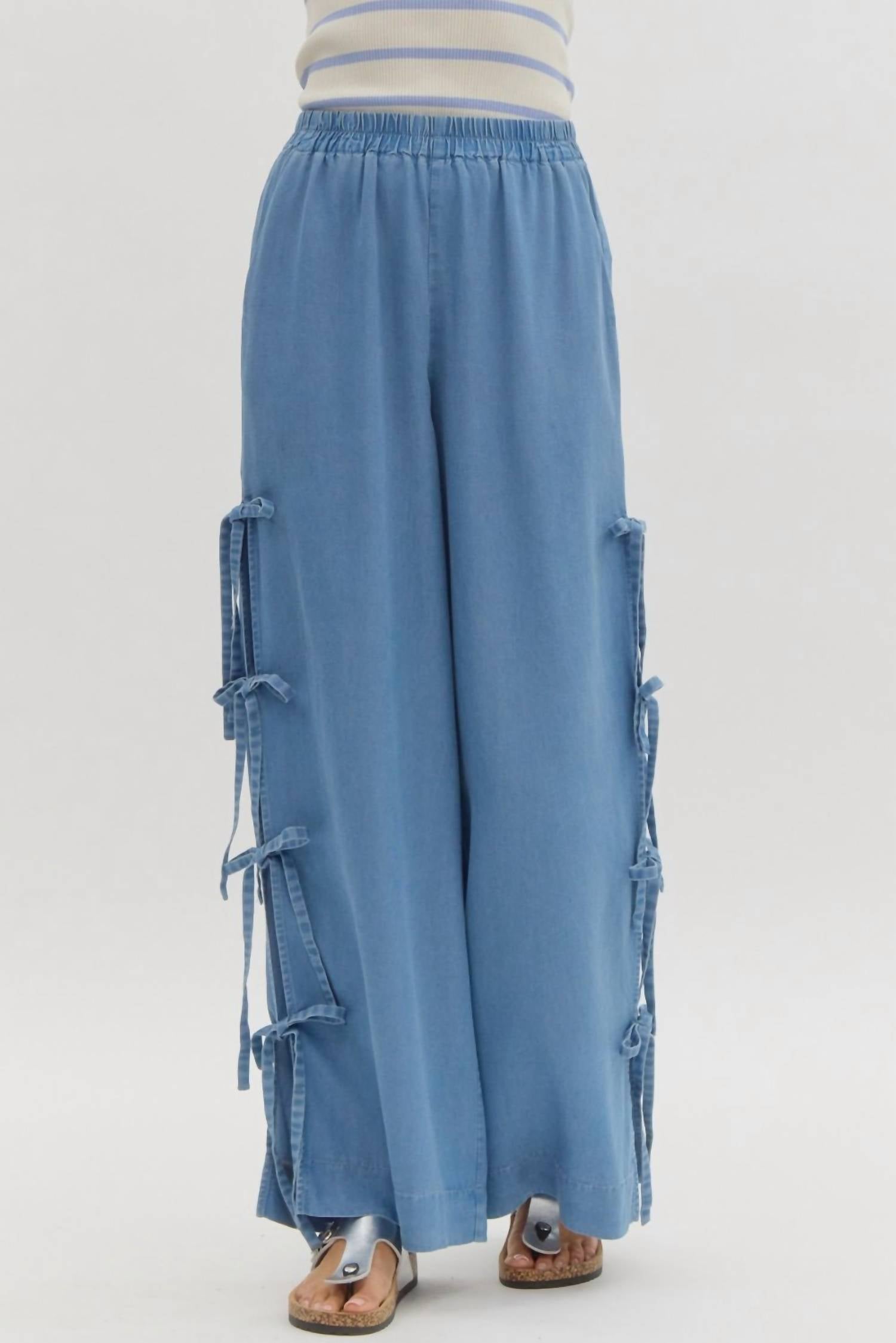 Entro - Wide Leg With Bow Detail Pants