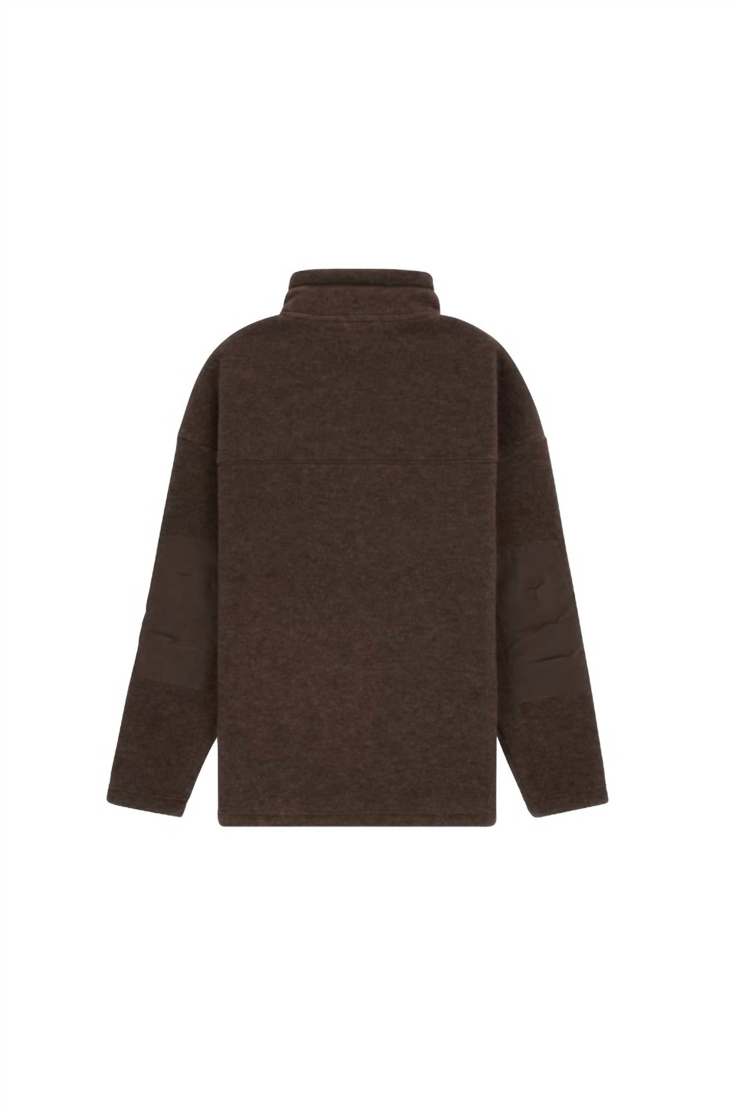 AMUNDSEN Men's V-bond Waxed Fleece Hoodie in cowboy - men's shirt - detail view