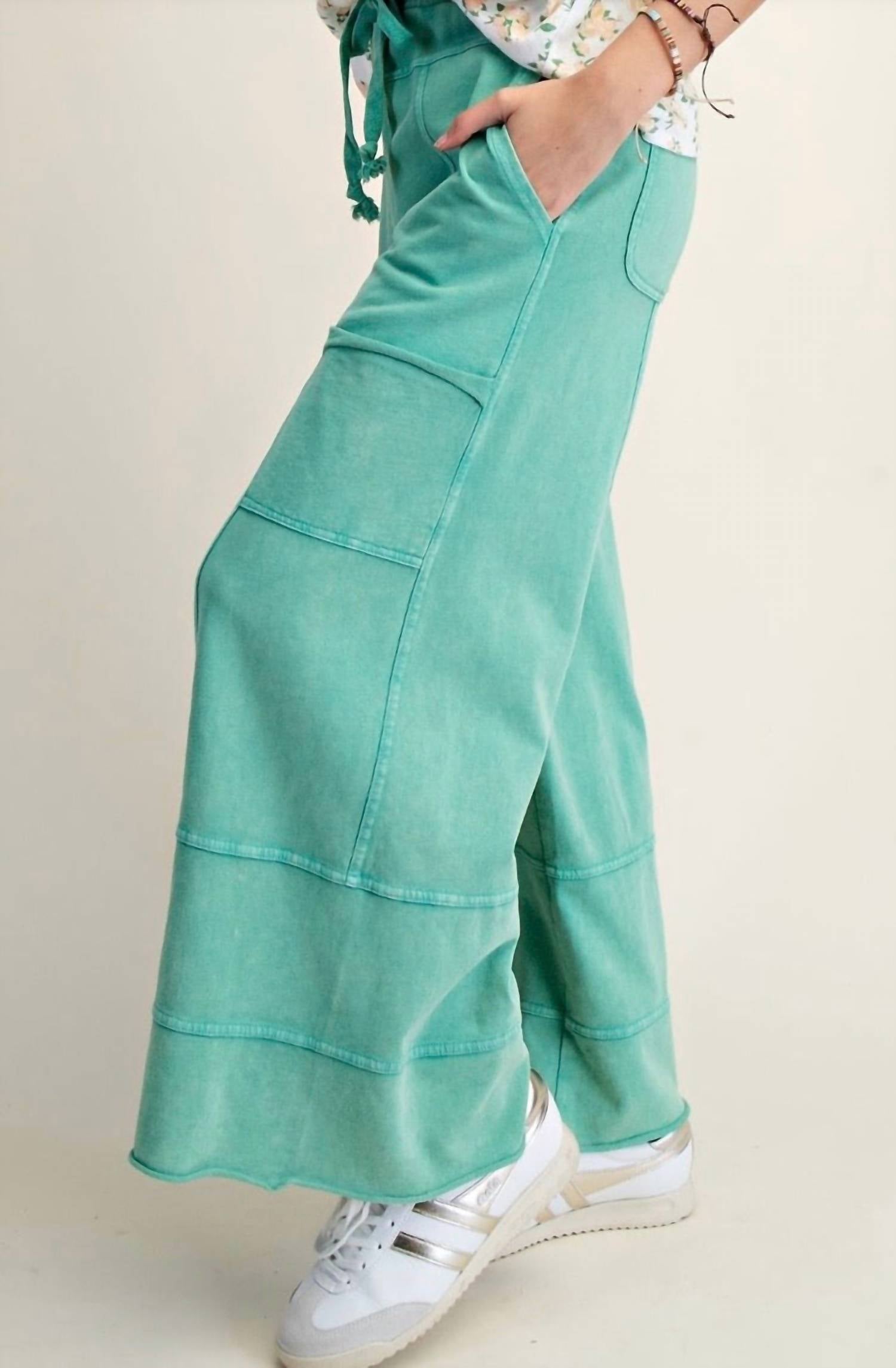 Easel - Mineral Washed Terry Knit Pants