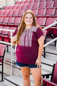 Layerz Clothing - Aztec Embroidered Top