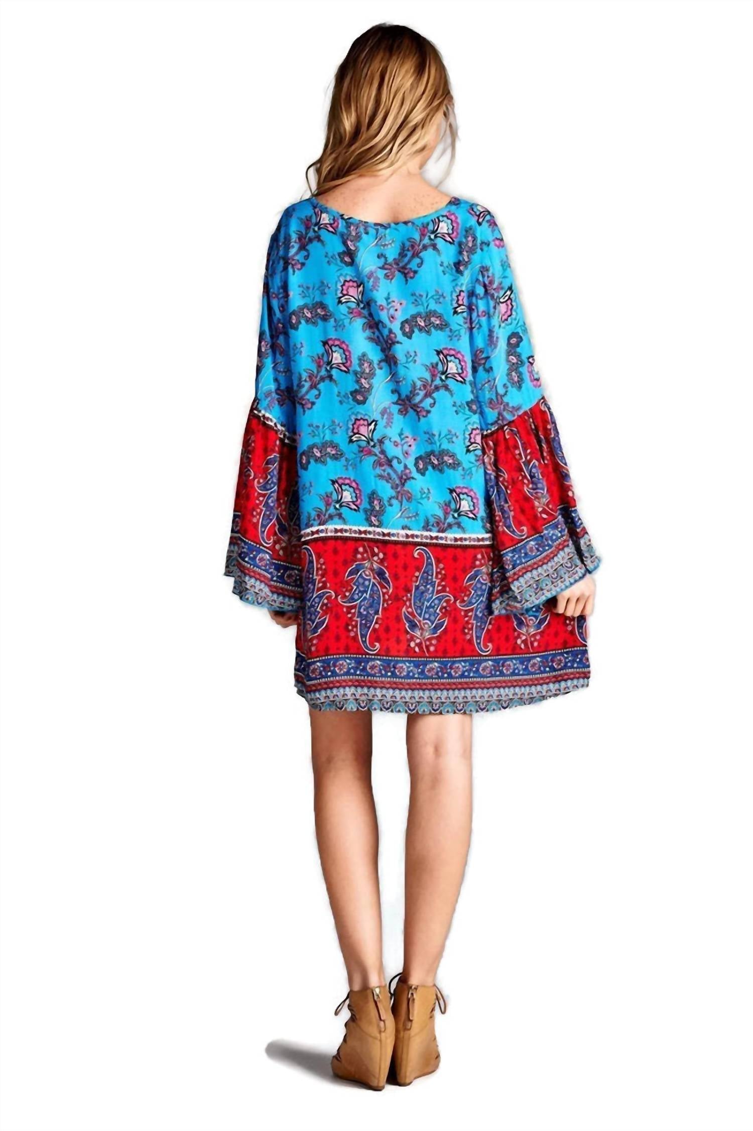 Velzera - Paisley Bell Sleeve Dress