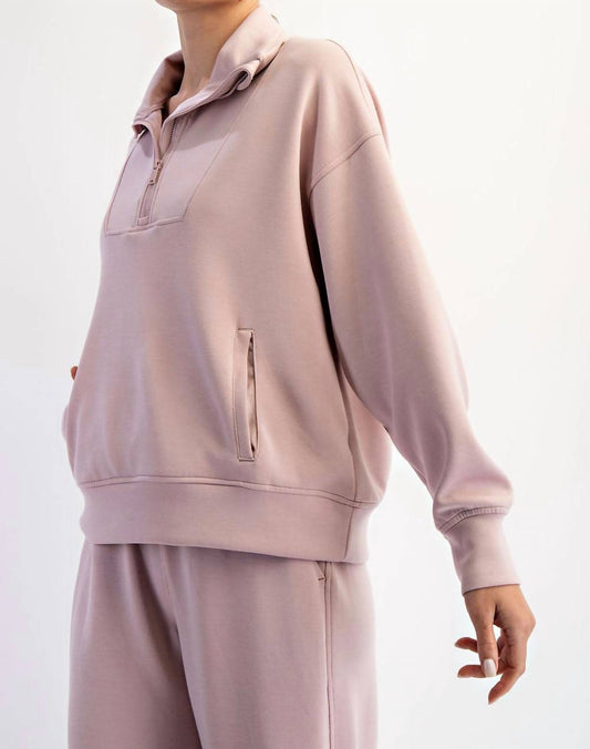 Rae Mode - Modal Quarter Zip Mock Neck Pullover