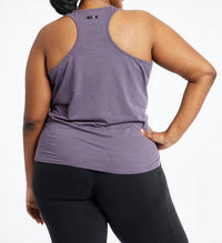 Oiselle Flyout Racerback Tank Top in twilight 1 - women's tank top - detail view