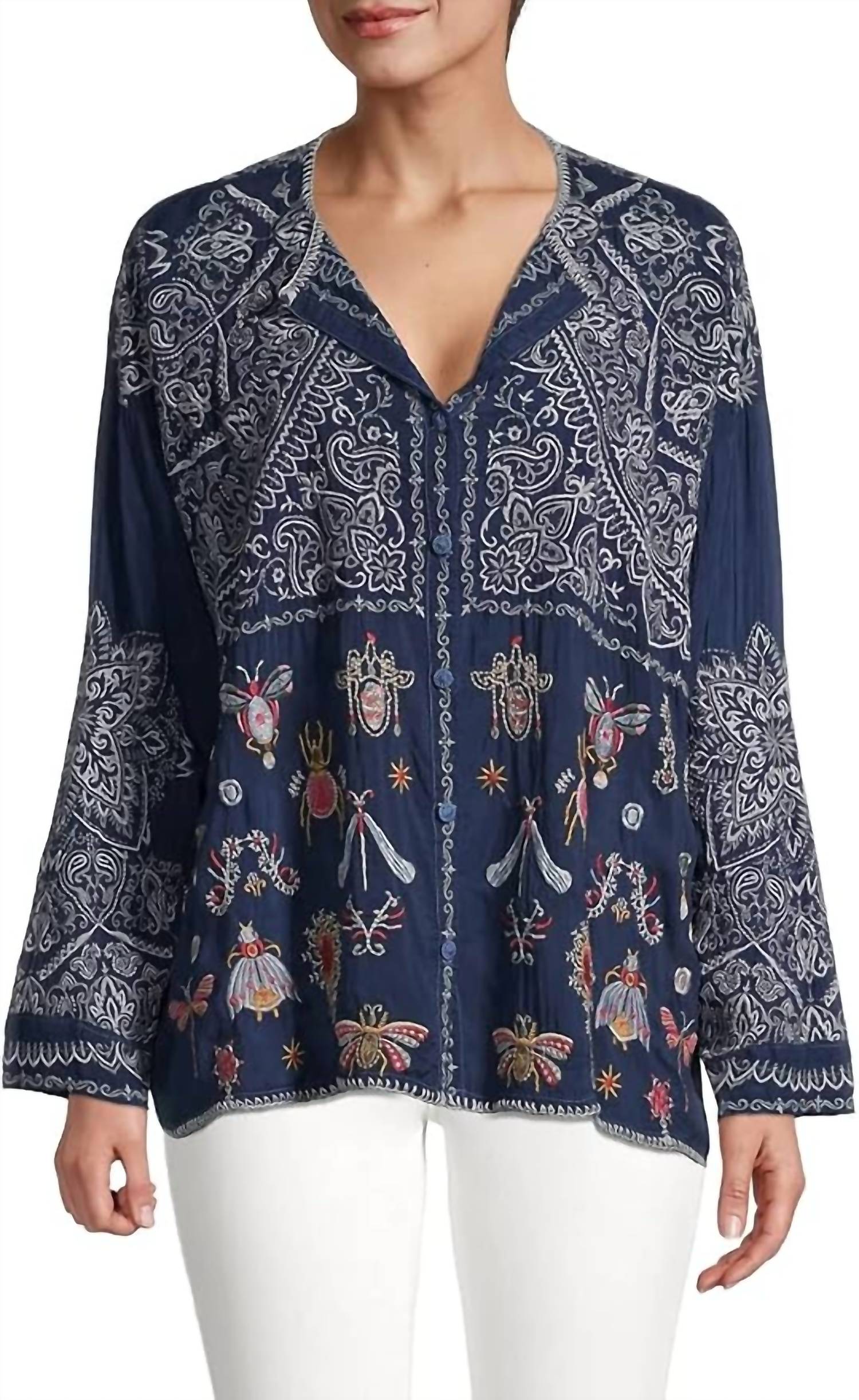 Johnny Was - Renenutet Long Sleeve Blouse