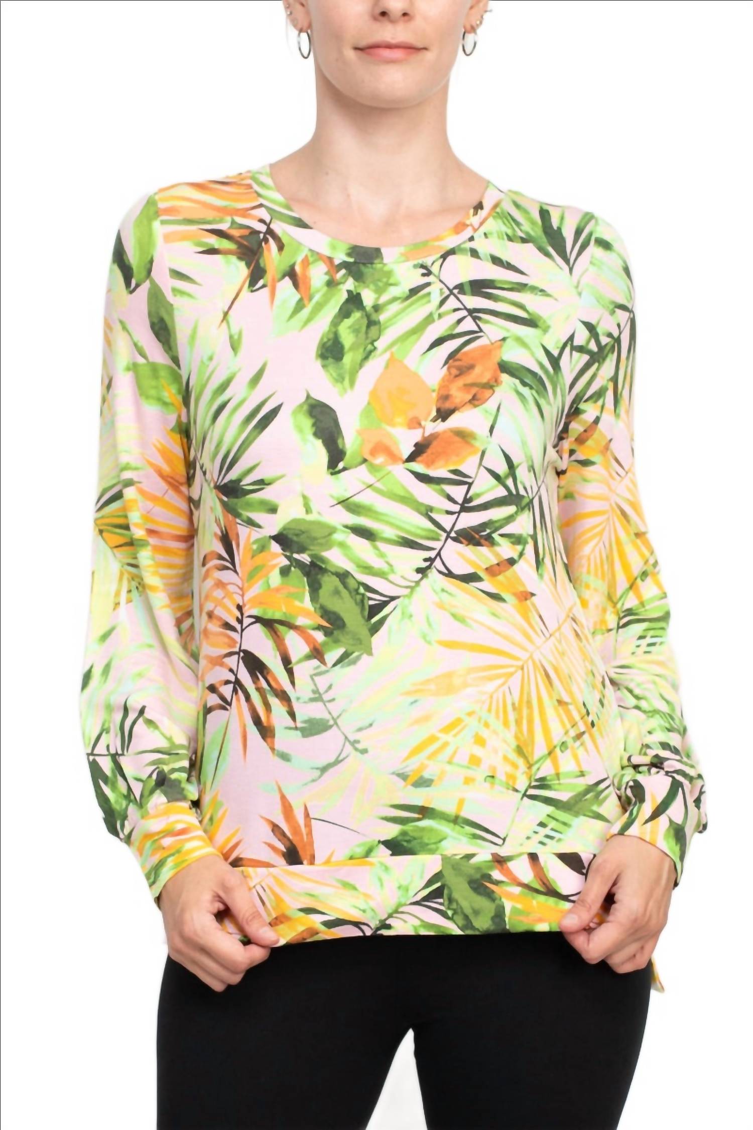 Adyson Parker - Crew Neck Long Sleeve Banded Knit Top