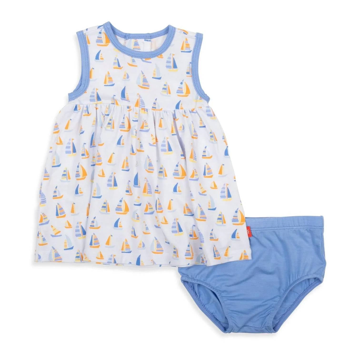 Magnetic Me - Girls Good Vibe On The Tide Baby Dress And Diaper Cover Set