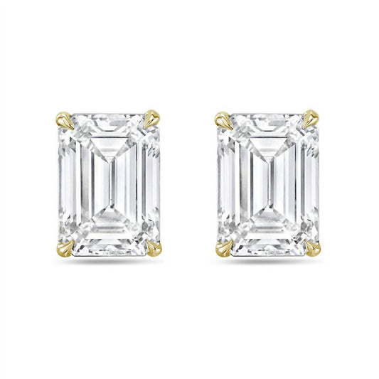 Diana M Jewels - 2.00 Cts Lab Grown Emerald Cut Stud Earrings