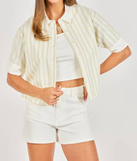 Sadie & Sage Margs at Sunset Shirt in beige - women's t-shirt
