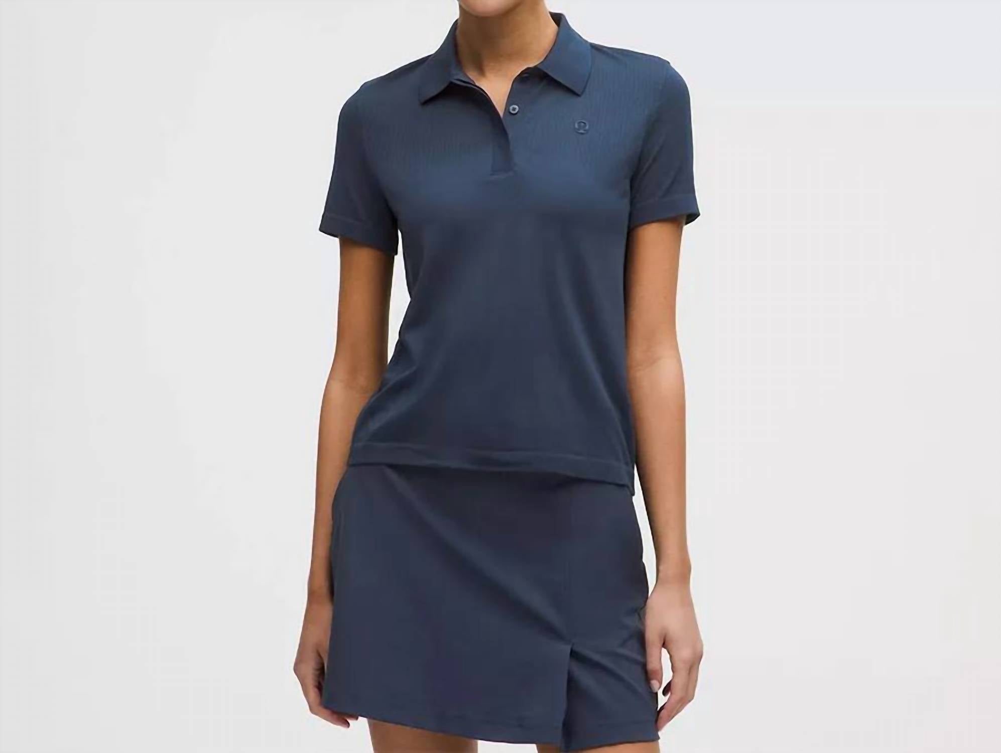 lululemon Swiftly Open-knit Golf Polo in club blue - women's t-shirt