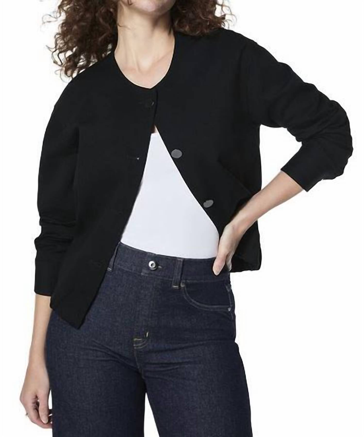 Spanx Ponte Femme Bomber Jacket in classic black - women's jacket