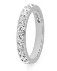Qudo Women's Spacer Eternity Ring in silver - women's jewelry - detail view