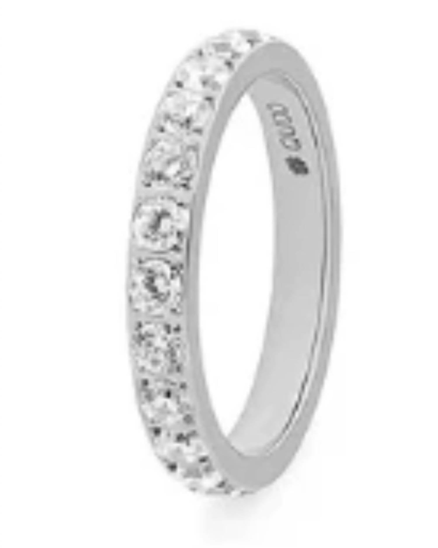 Qudo Women's Spacer Eternity Ring in silver - women's jewelry - detail view