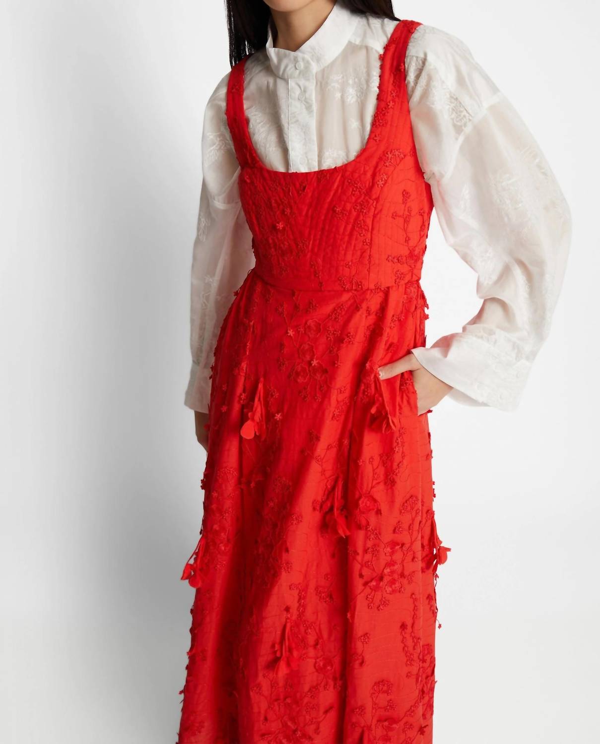 Munthe - Fronia Floral Accent Midi Dress