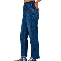 Moussy Corcoran Wide Straight-cropped Jean in blue - women's jeans - alternate view