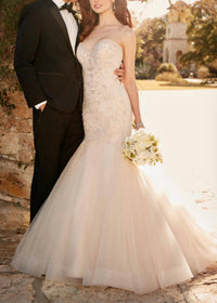 Essence Of Australia - Fit and flare wedding dress with tulle skirt