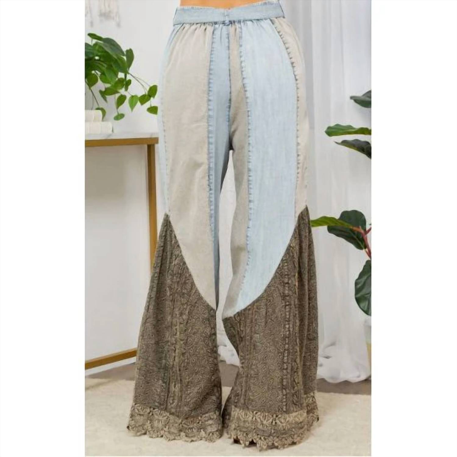 Young Threads - Wild West Lace Patchwork Boho Pants