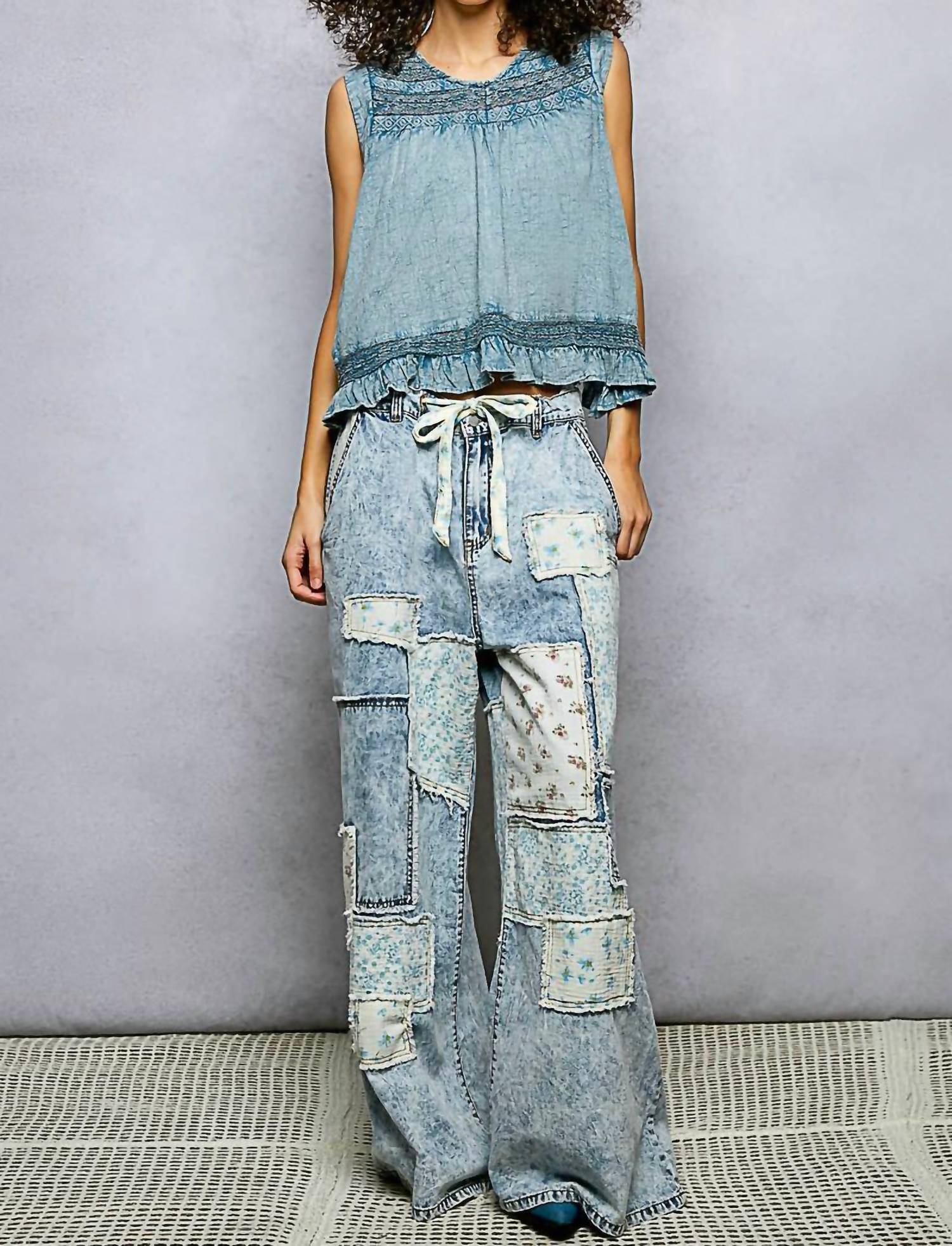 Pol - Open Back V-neck Top