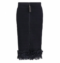 Self-Portrait - Ruffle Knit Midi Skirt