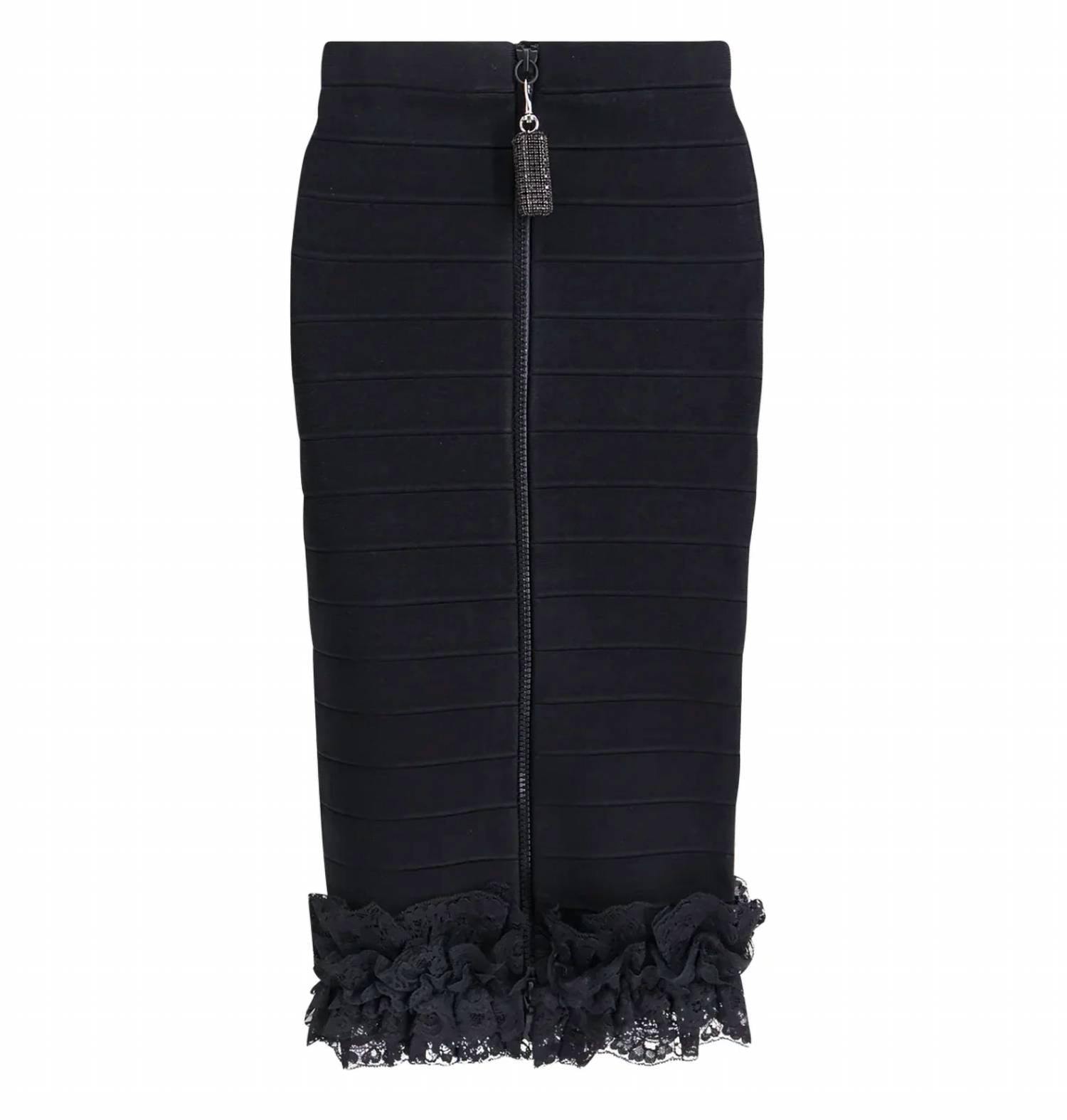 Self-Portrait - Ruffle Knit Midi Skirt
