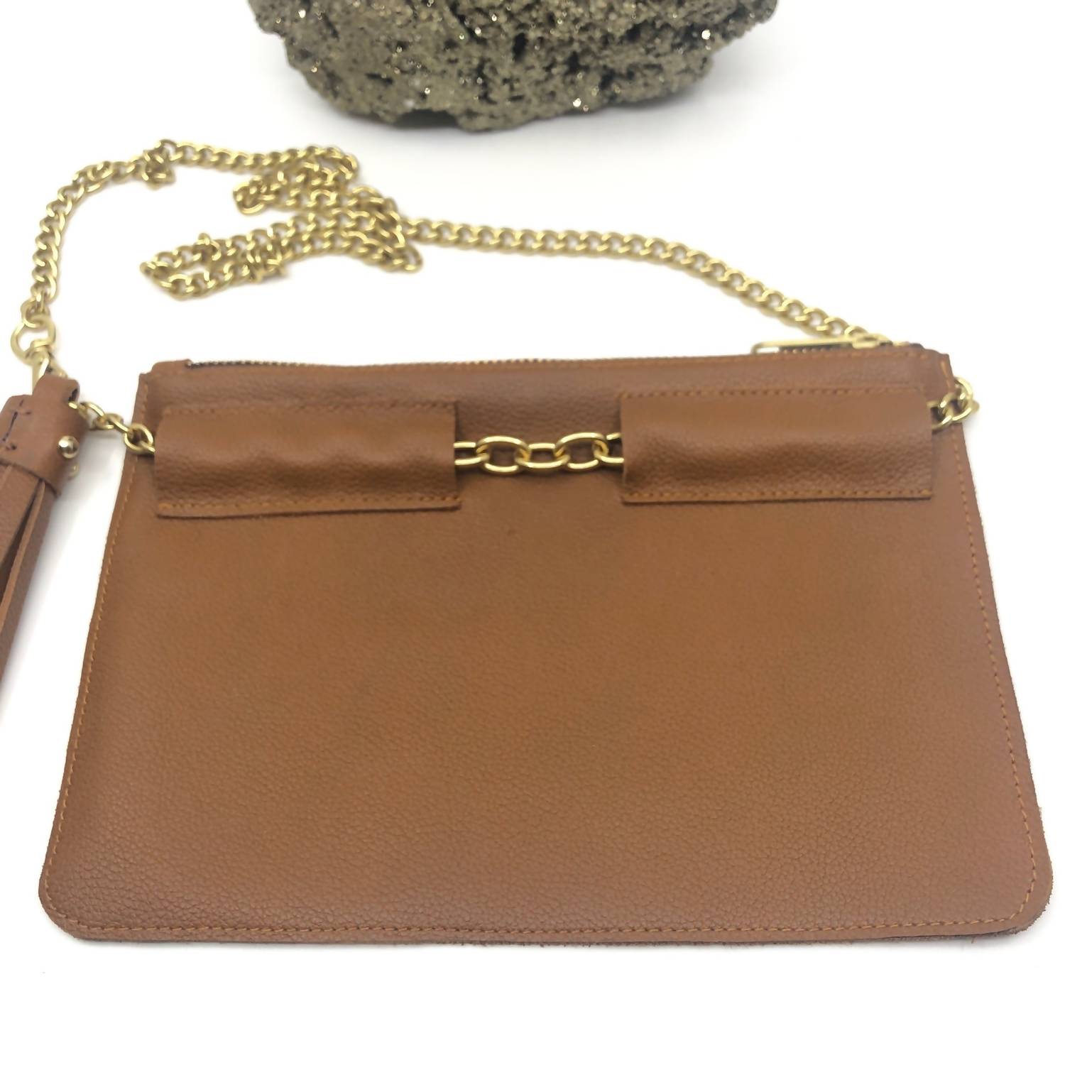 Bijourocks - Natural Brass Tassel Belt And Pouch Bag