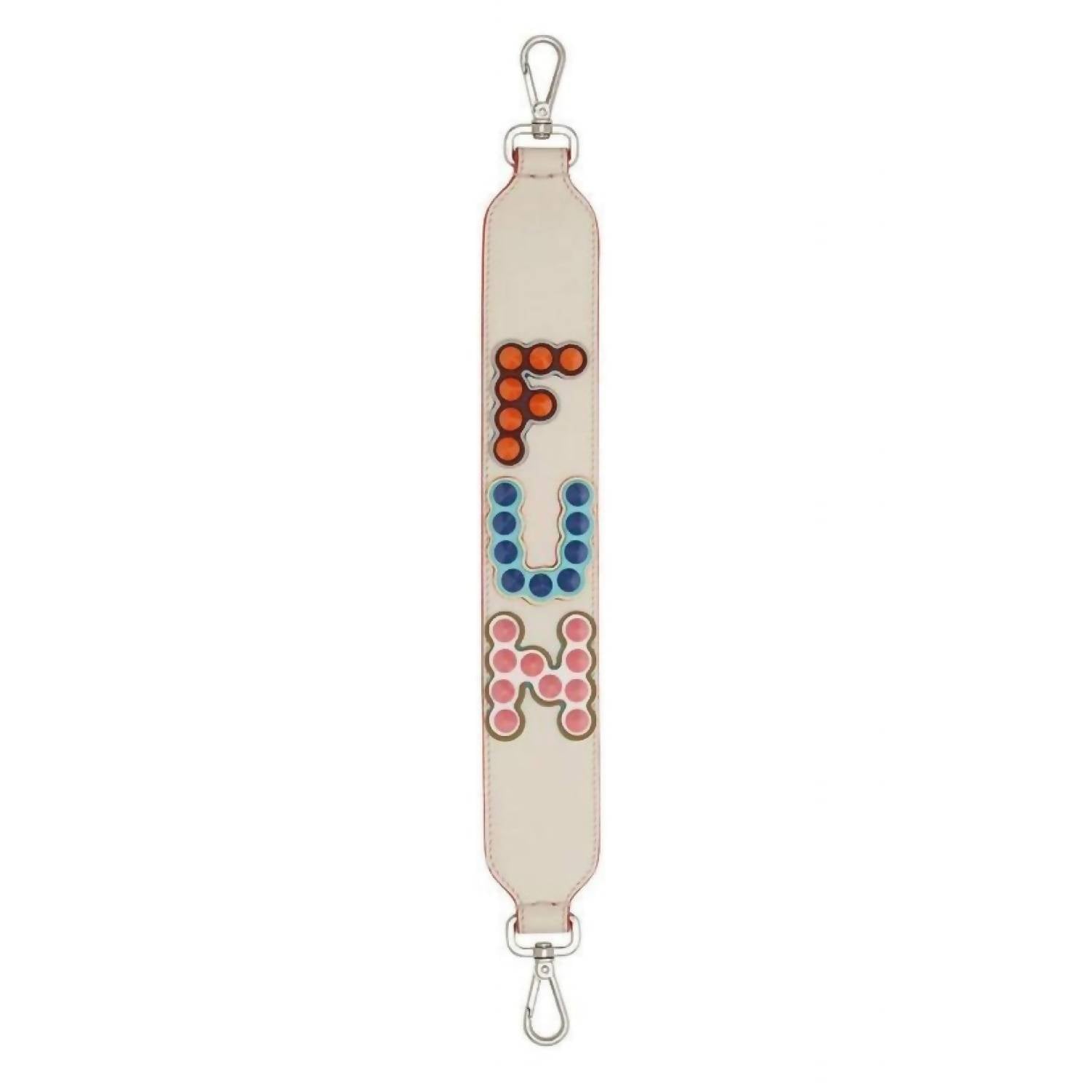 Fendi Women's Camelia "fun" Studded Mini Leather Handbag Strap in beige - women's item