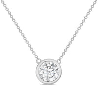 Diana M Jewels - 5.00 Ct Lab-grown Round-cut Diamond Bezel Necklace