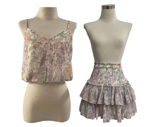 Reset By Jane - Printed Bubble Tank & Smock Skirt Set