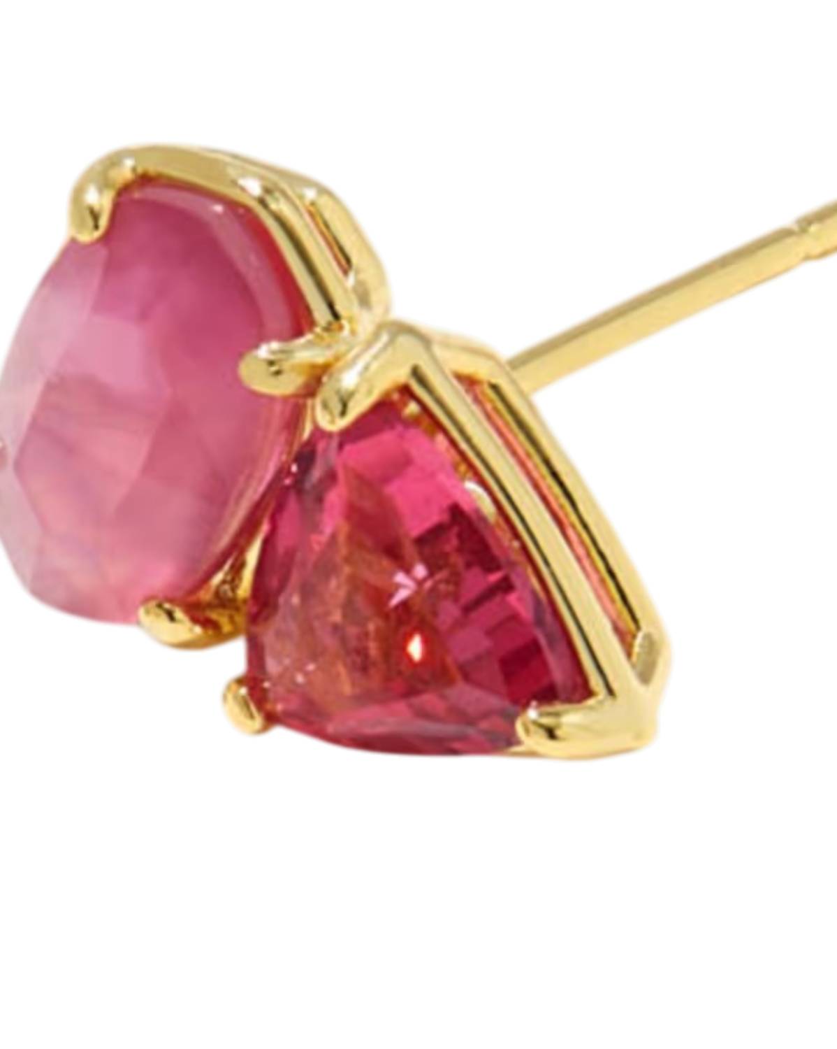 Kendra Scott Tatum Stud Earrings in gold pink mix - women's jewelry - alternate view