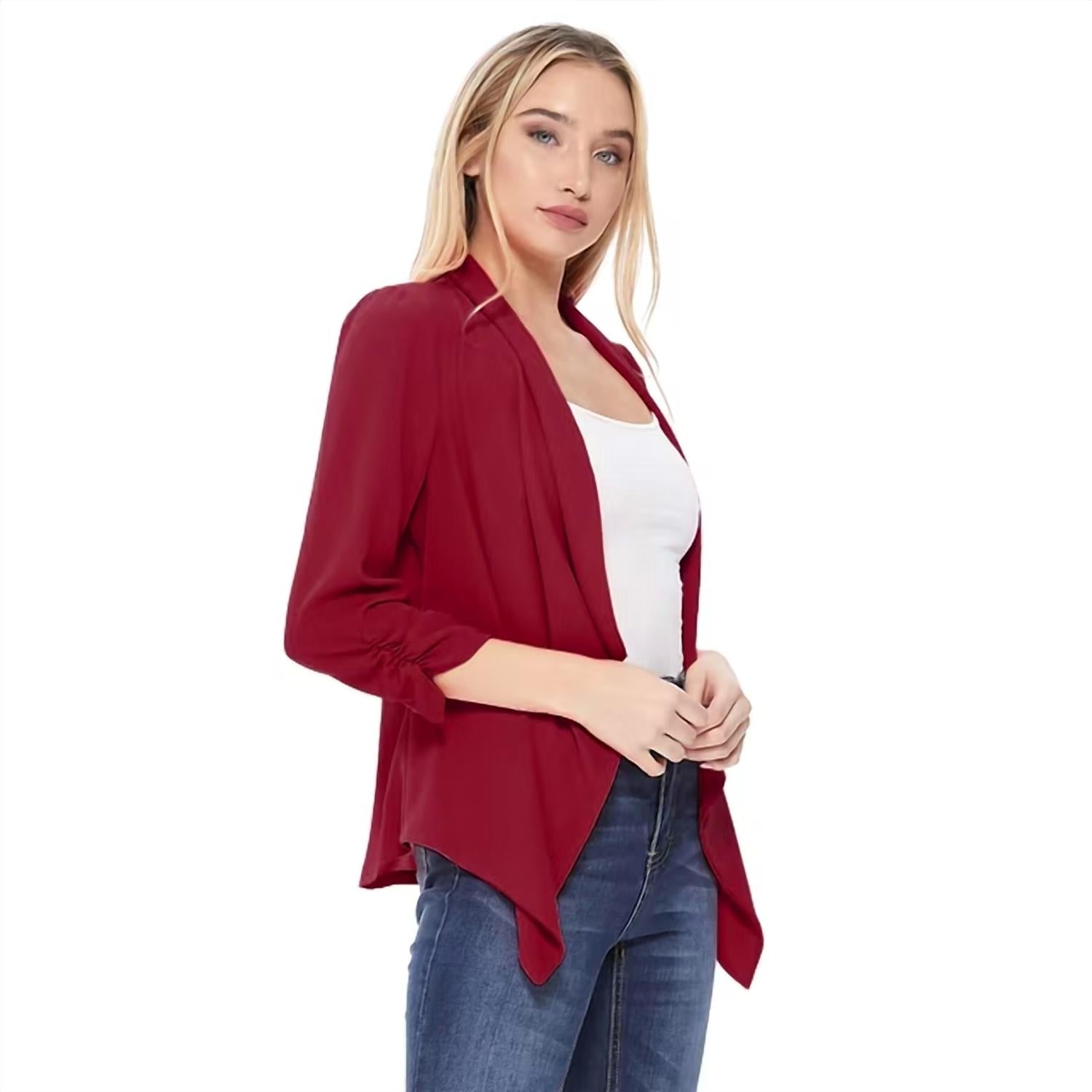 Moa - Open Front Waist Length Blazer