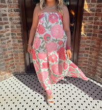 Tcec - Strapless Floral Maxi Dress