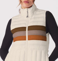 glyder Pure Puffer Vest in oatmilk chocolate - women's jacket - detail view
