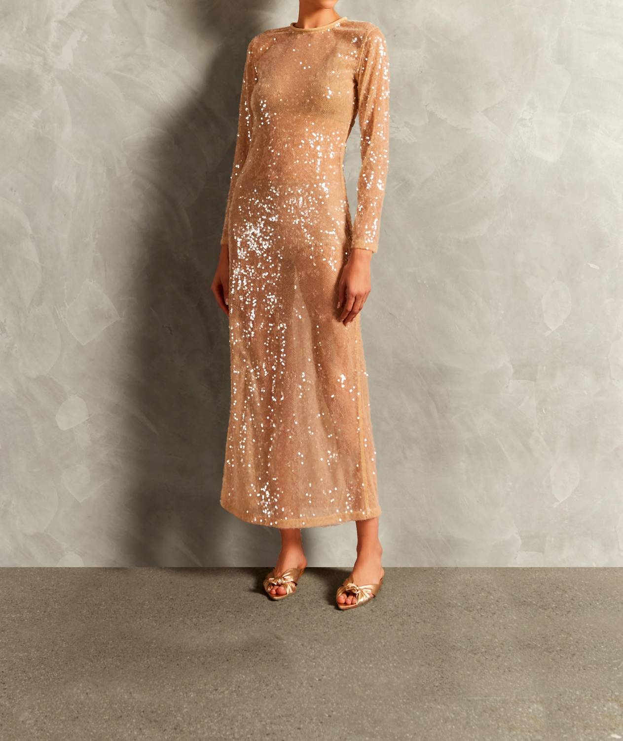 Adriana Degreas - Sequins Open Back Maxi Dress