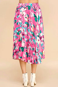Pinch - Floral Print Pleated Midi Skirt