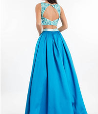 Rachel Allan - Two-piece Beaded Mikado Prom Gown