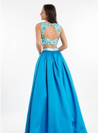 Rachel Allan - Two-piece Beaded Mikado Prom Gown