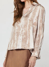 Current Air - Floral Lace Pleated Back Blouse