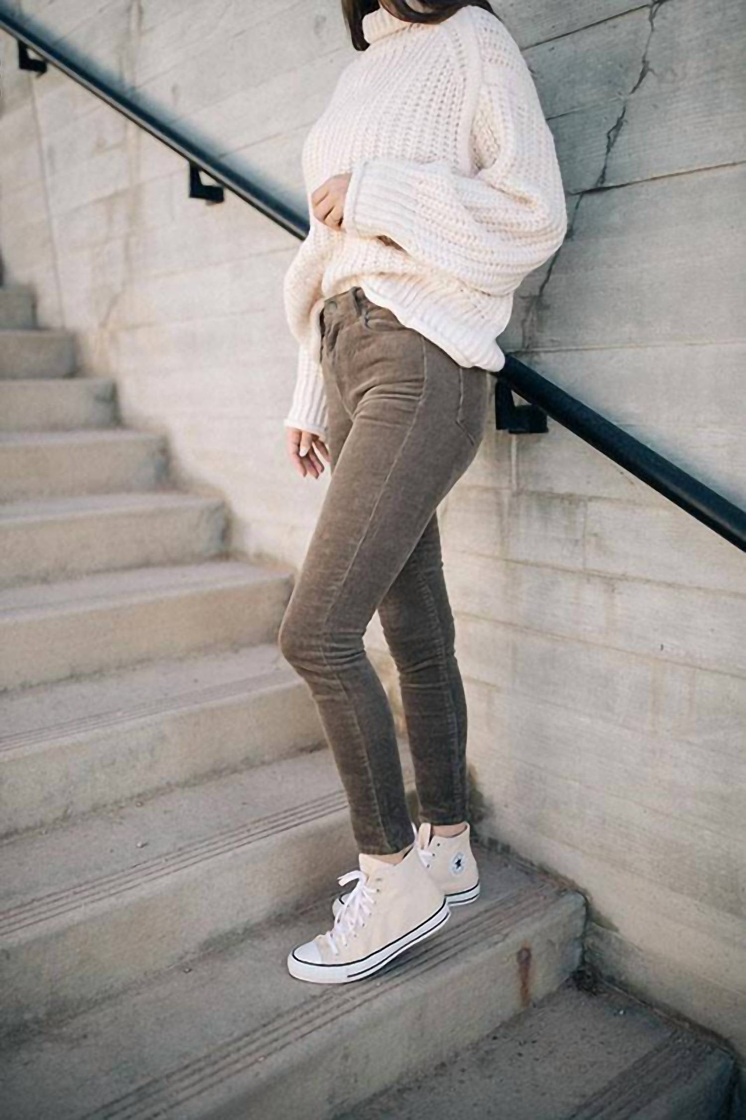Olive And Paix - Corduroy High Rise Skinny Pants